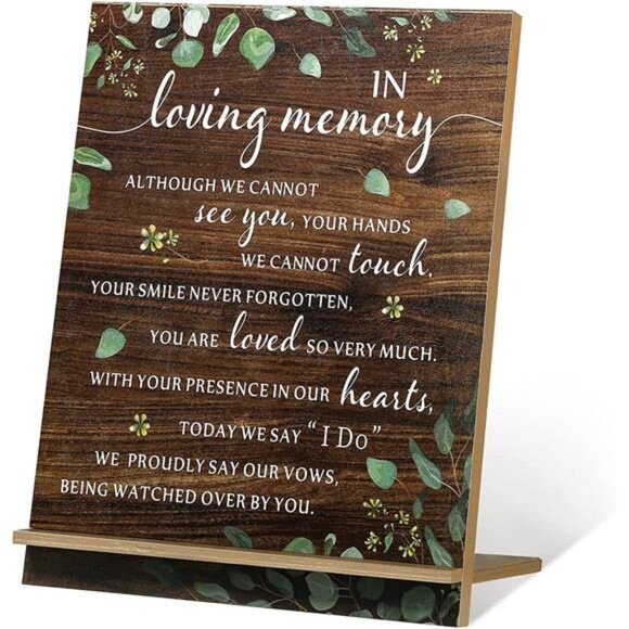 Memorial Table Sign for Wedding, Wedding Wooden Decorations for Reception - Picture 1 of 6